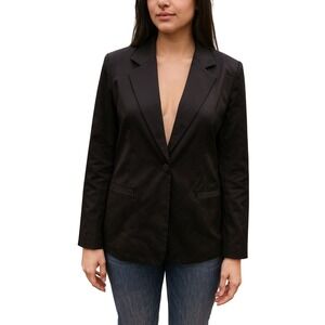 SPRING + MERCER NWT Black Lapel‎ Single Button Blazer Lightweight Women's Medium